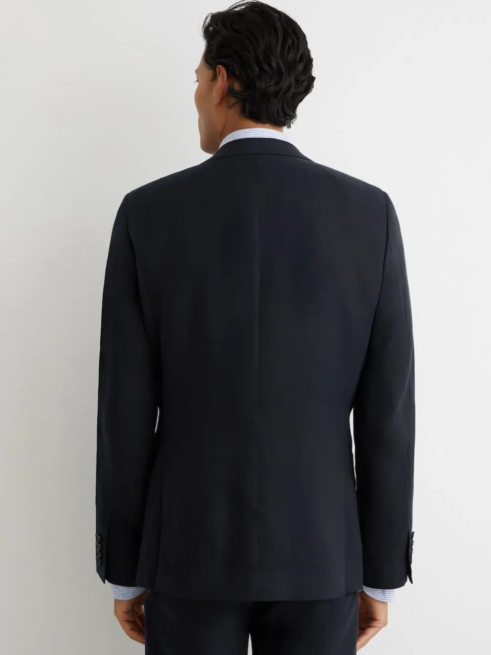 Reiss Navy Kin Single Breasted Linen Blazer Tailored-Fit