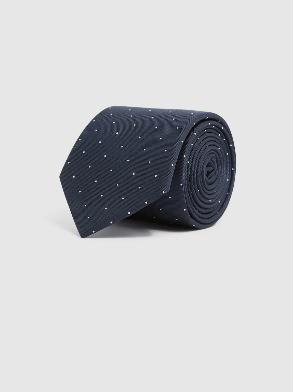 Reiss Navy Liam Polka Dot Silk Tie