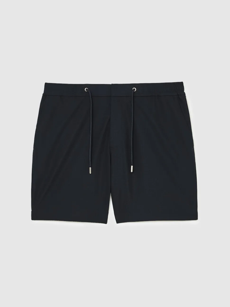 Reiss Navy Newmark Textured Drawstring Shorts