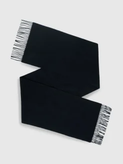 Reiss Navy Picton Wool and Cashmere Scarf