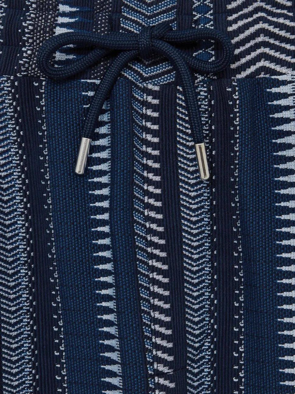 Reiss Navy River Aztec-Stripe Drawstring Shorts
