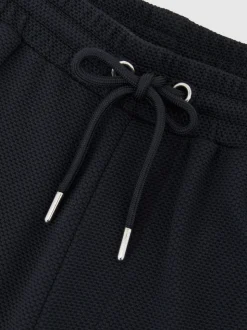 Reiss Navy Tavolla Textured Drawstring Shorts