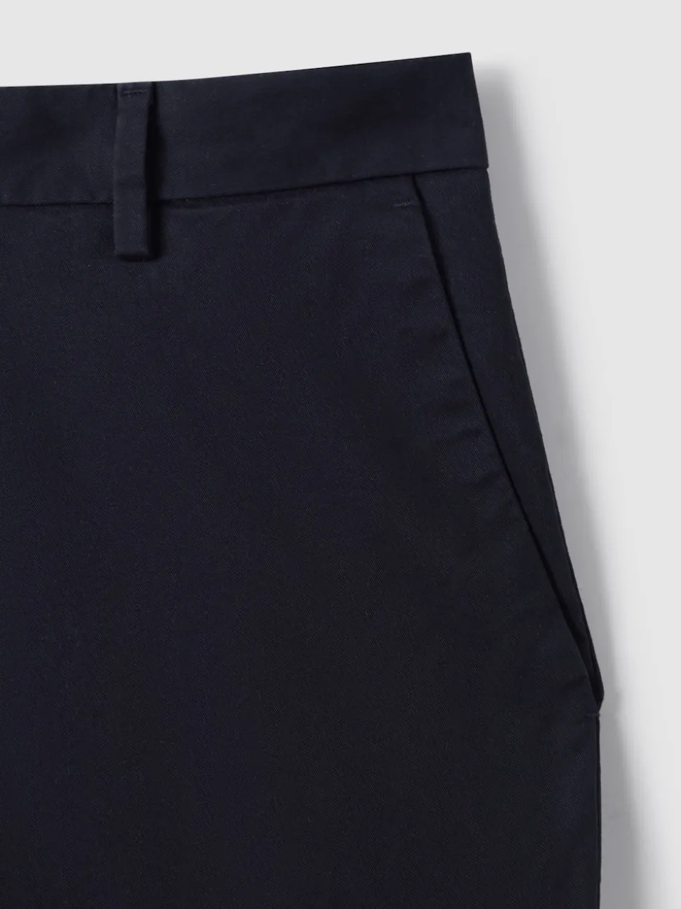 Reiss Navy Wicket Cotton Chino Shorts with Stretch