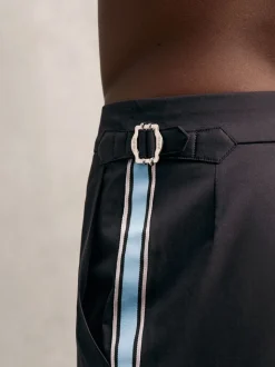 Reiss Navy/Blue Stripe Sol Stripe Side Adjuster Swim Shorts