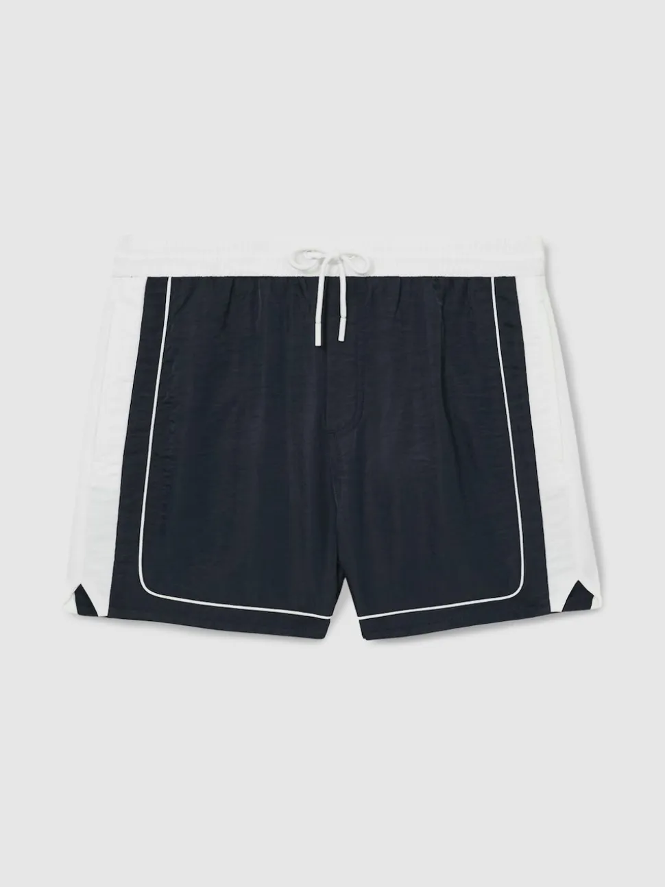 Reiss Navy/White Cano Colour-Block Piped-Trim Swim Shorts