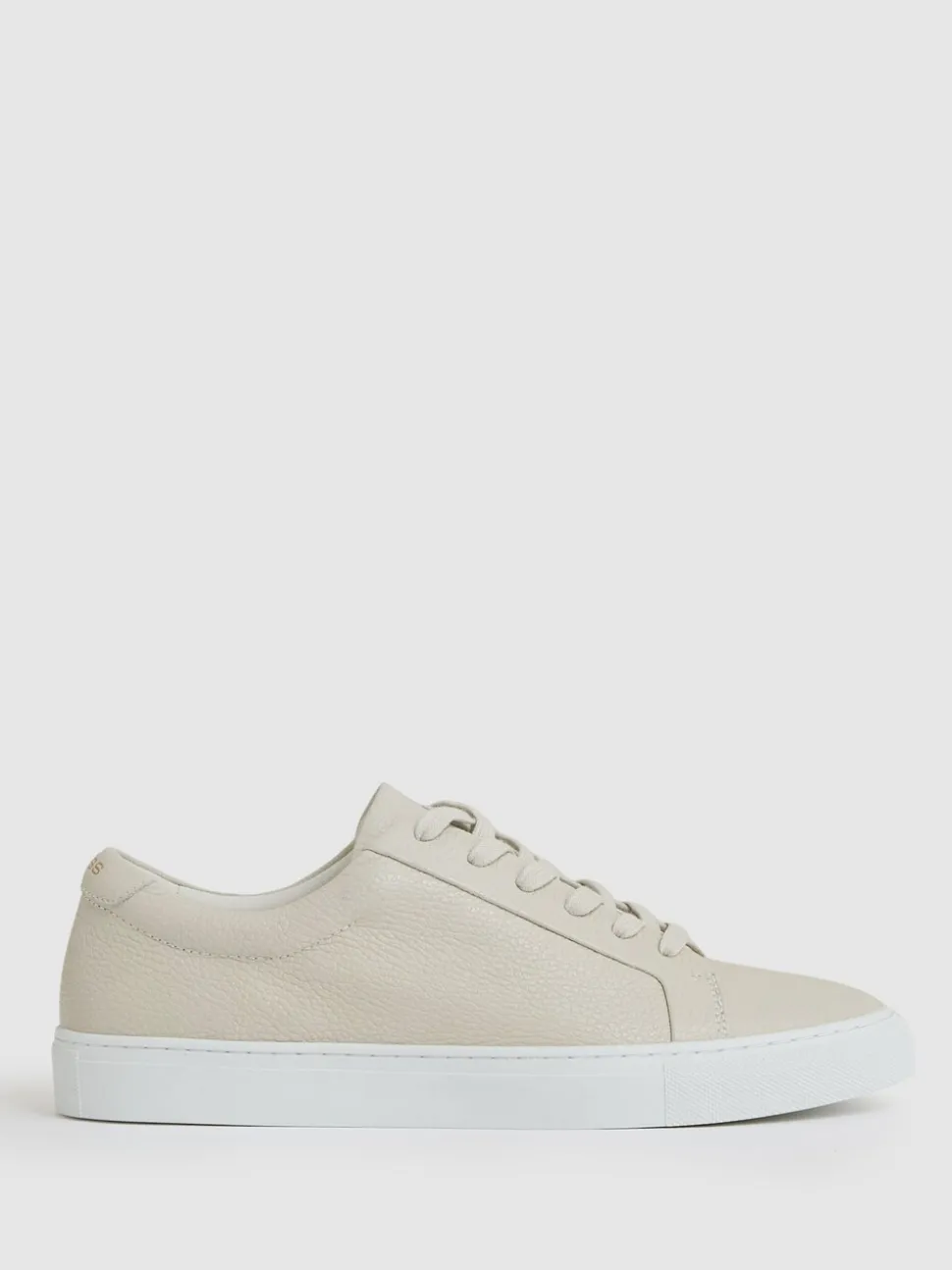 Reiss Off White Luca Tumbled Tumbled Leather Trainers