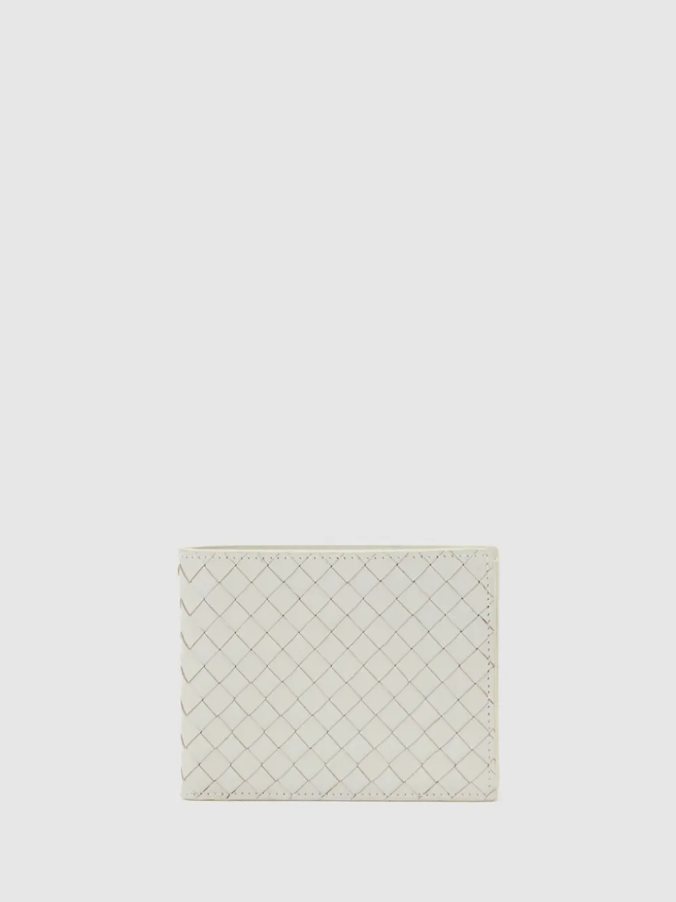 Reiss Off White Quincy Leather Woven Billfold Wallet