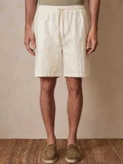 Reiss Off White Serra Reiss | Ché Fringed-Wave Shorts