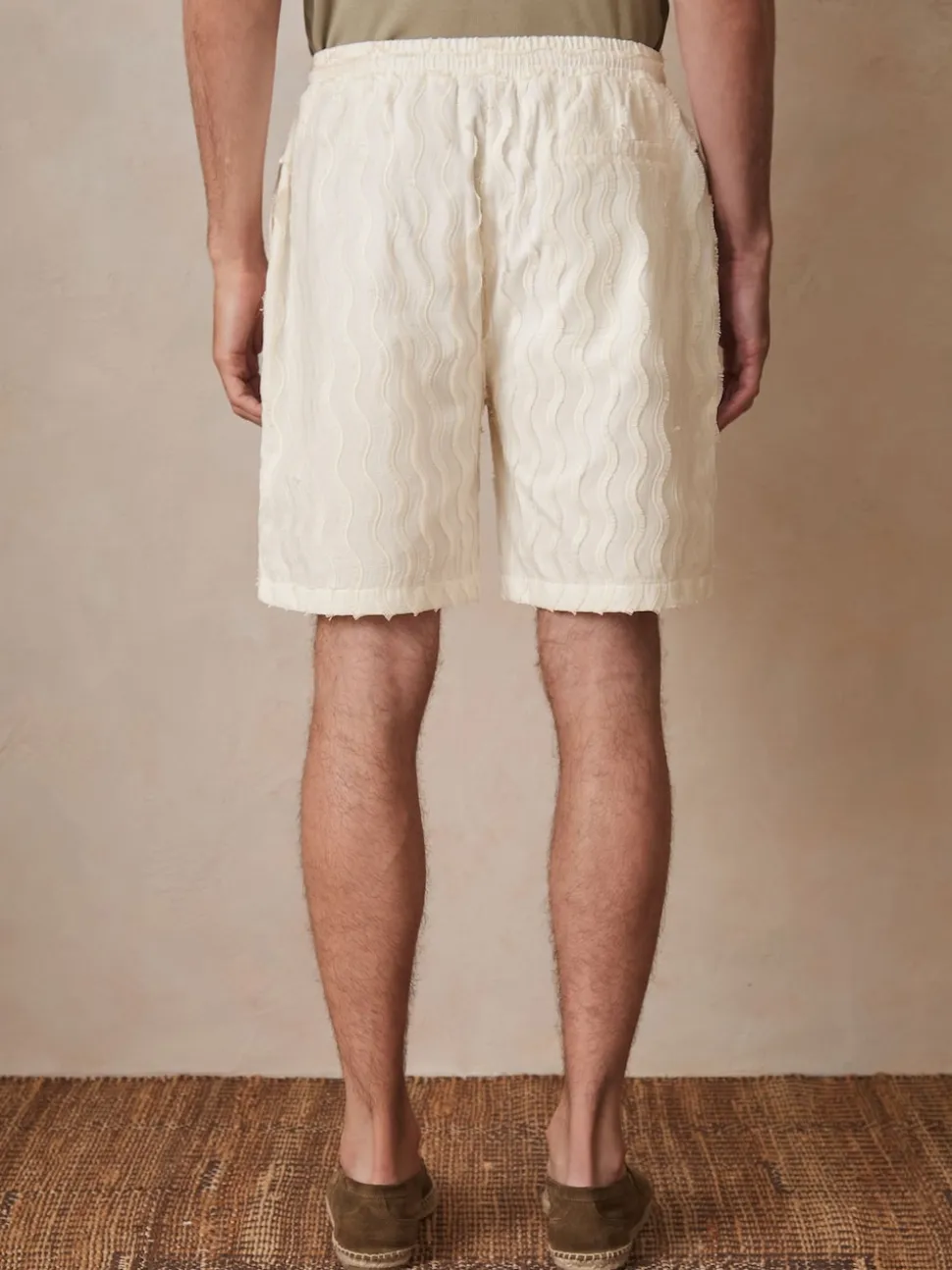 Reiss Off White Serra Reiss | Ché Fringed-Wave Shorts