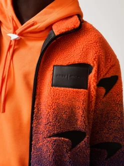 Reiss Papaya Orange/Purple Drift Unisex Fit McLaren F1 Team Ombré Fleece Jacket