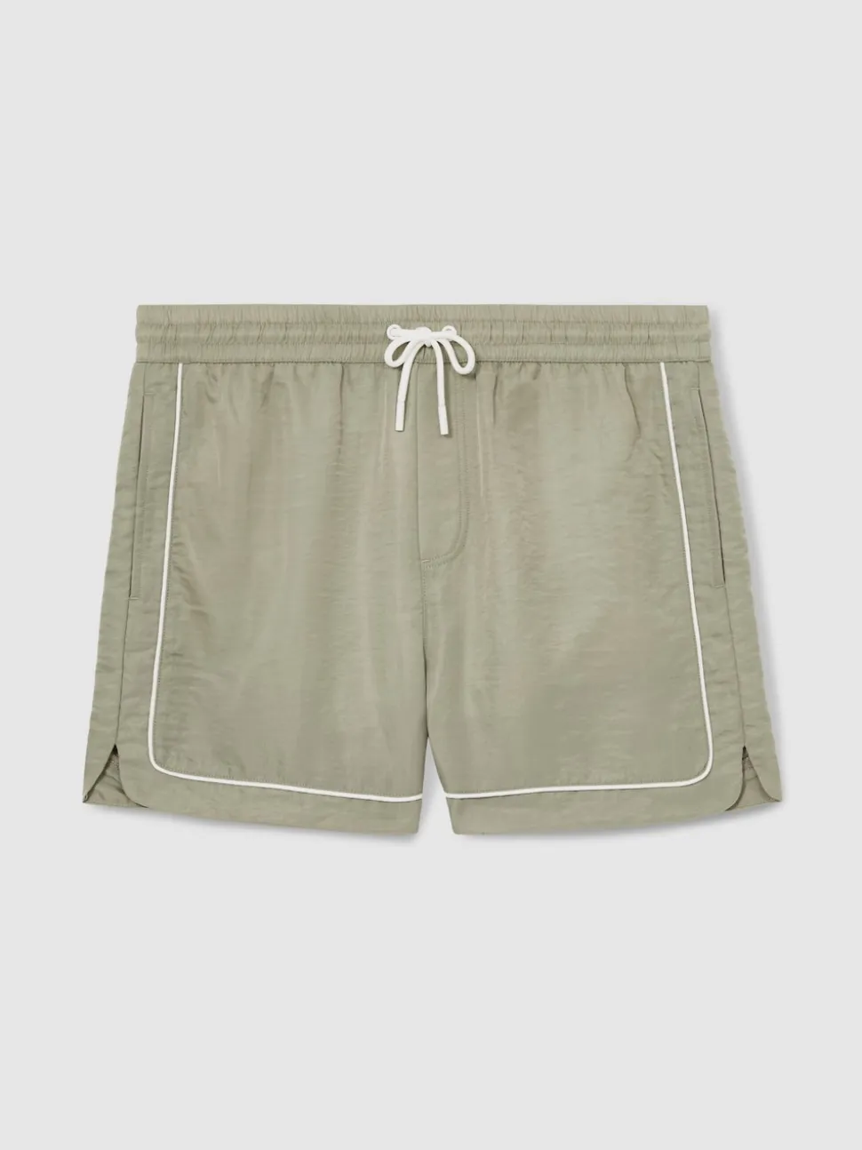 Reiss Pistachio/Off White Azure Piped Drawstring Swim Shorts