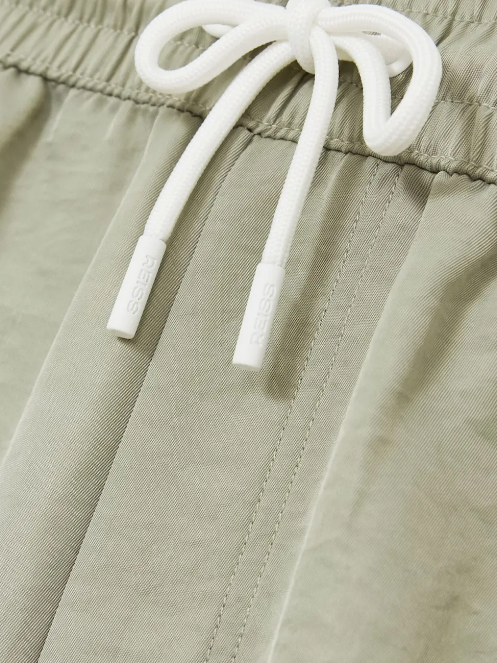 Reiss Pistachio/Off White Azure Piped Drawstring Swim Shorts