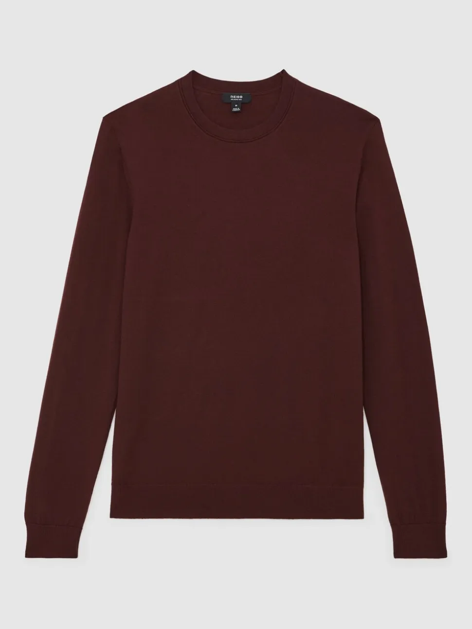 Reiss Port Red Wessex Merino Wool Crew Neck Jumper