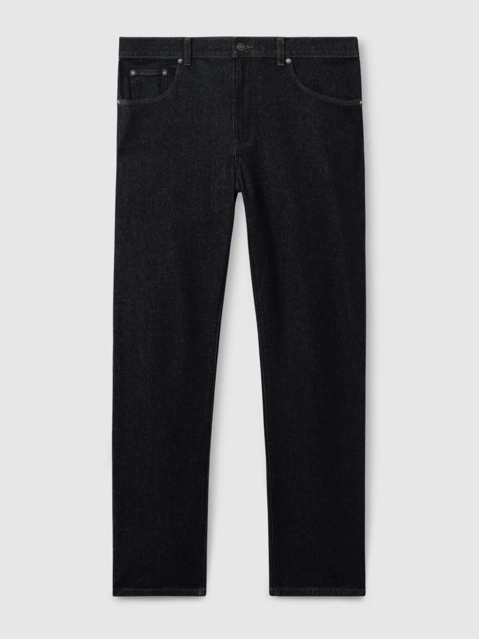 Reiss Raw Indigo Bishopsgate Straight-Leg Jeans