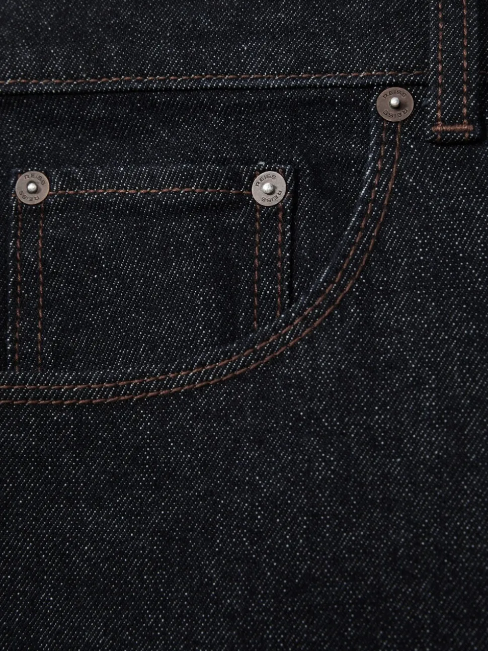 Reiss Raw Indigo Bishopsgate Straight-Leg Jeans