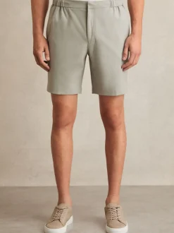 Reiss Sage Green Deck Drawstring Chino Shorts