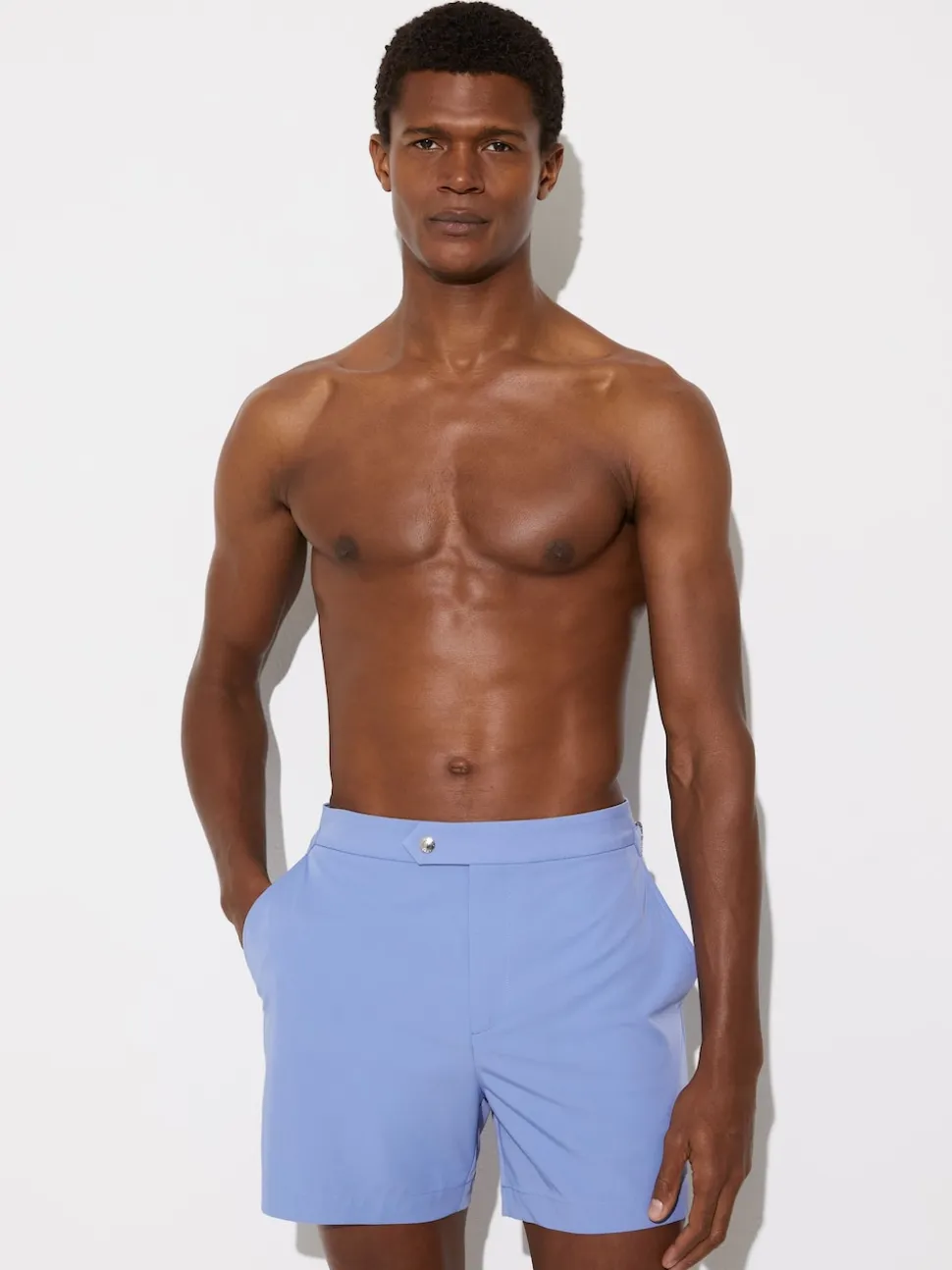 Reiss Sky Blue Sun Side-Adjuster Swim Shorts