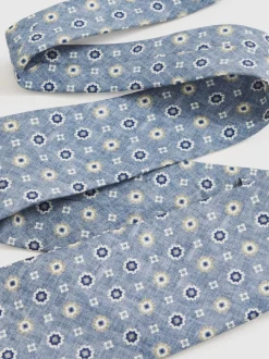 Reiss Soft Blue Cosimo Silk Floral-Medallion Tie