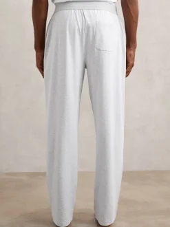 Reiss Soft Grey Hugo Cotton Jersey Logo-Waistband Joggers with Stretch