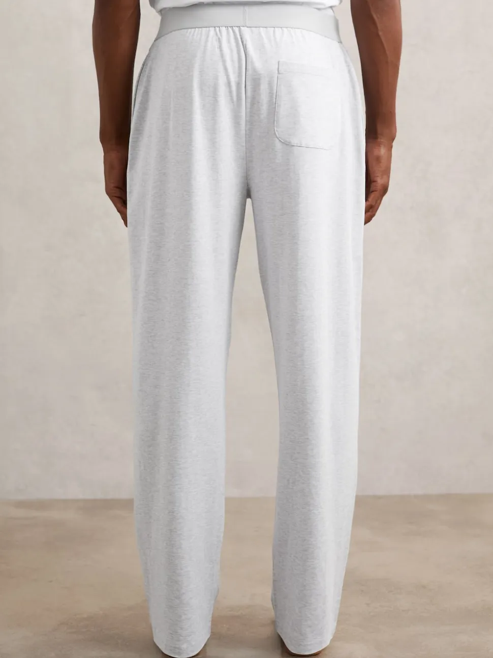 Reiss Soft Grey Hugo Cotton Jersey Logo-Waistband Joggers with Stretch