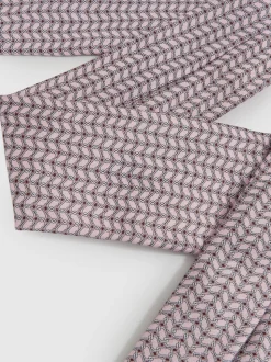 Reiss Soft Pink Bernardo Silk Geometric-Chain Print Tie