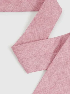 Reiss Soft Pink Melange Azzurro Melange Silk Tie
