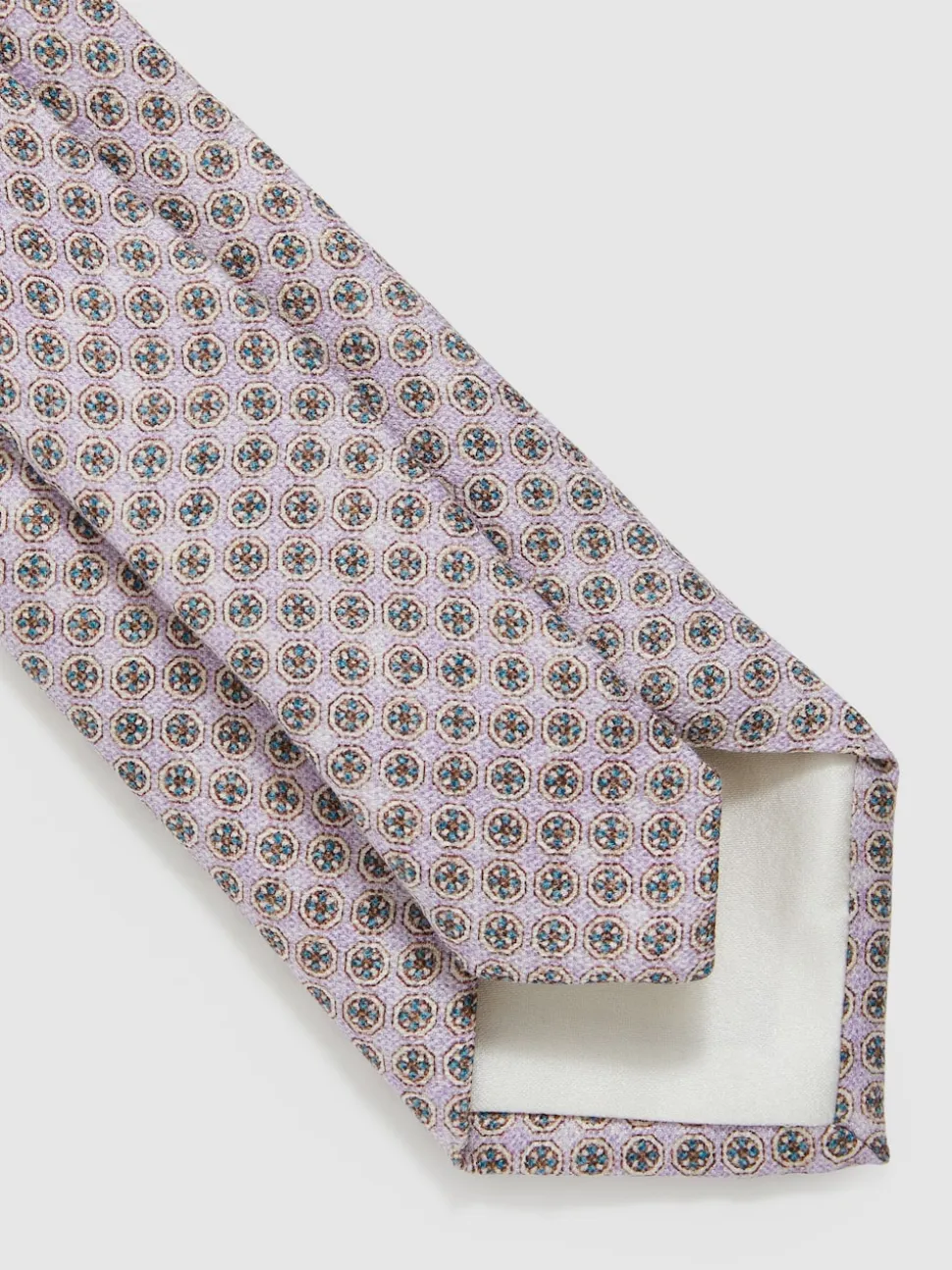 Reiss Soft Pink Santo Silk Medallion-Print Tie