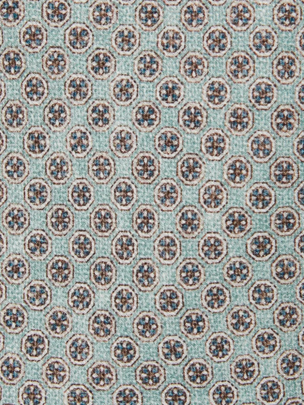 Reiss Soft Sage Santo Silk Medallion-Print Tie