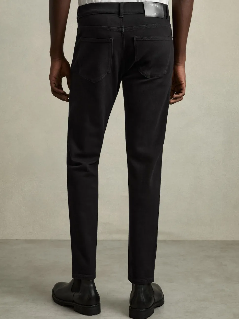 Reiss Stay Black Picton Cotton-Stretch Slim-Fit Jeans