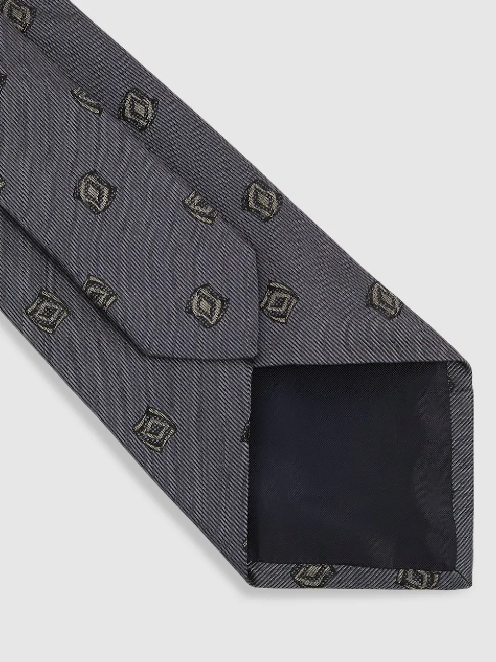 Reiss Steel Blue Parma Silk Blend Jacquard Tie
