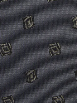 Reiss Steel Blue Parma Silk Blend Jacquard Tie