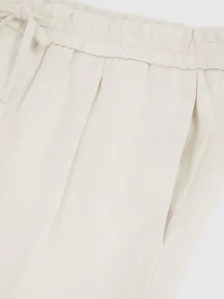 Reiss Stone Barges Linen Drawstring Shorts