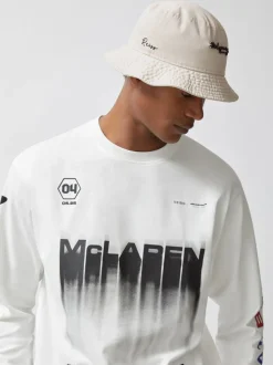 Reiss Stone Tapered Unisex Fit McLaren Racing Cotton Bucket Hat