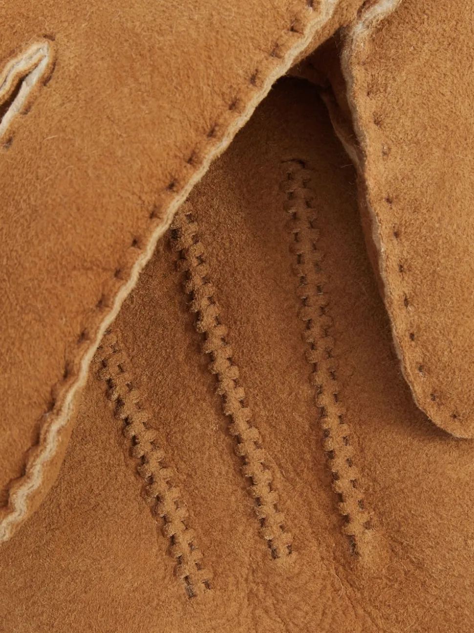 Reiss Tan Agon Suede Shearling Gloves