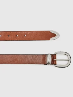 Reiss Tan Brown Jonny Leather Western Belt