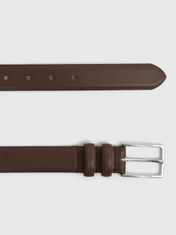 Reiss Tan Dante Smooth Leather Belt
