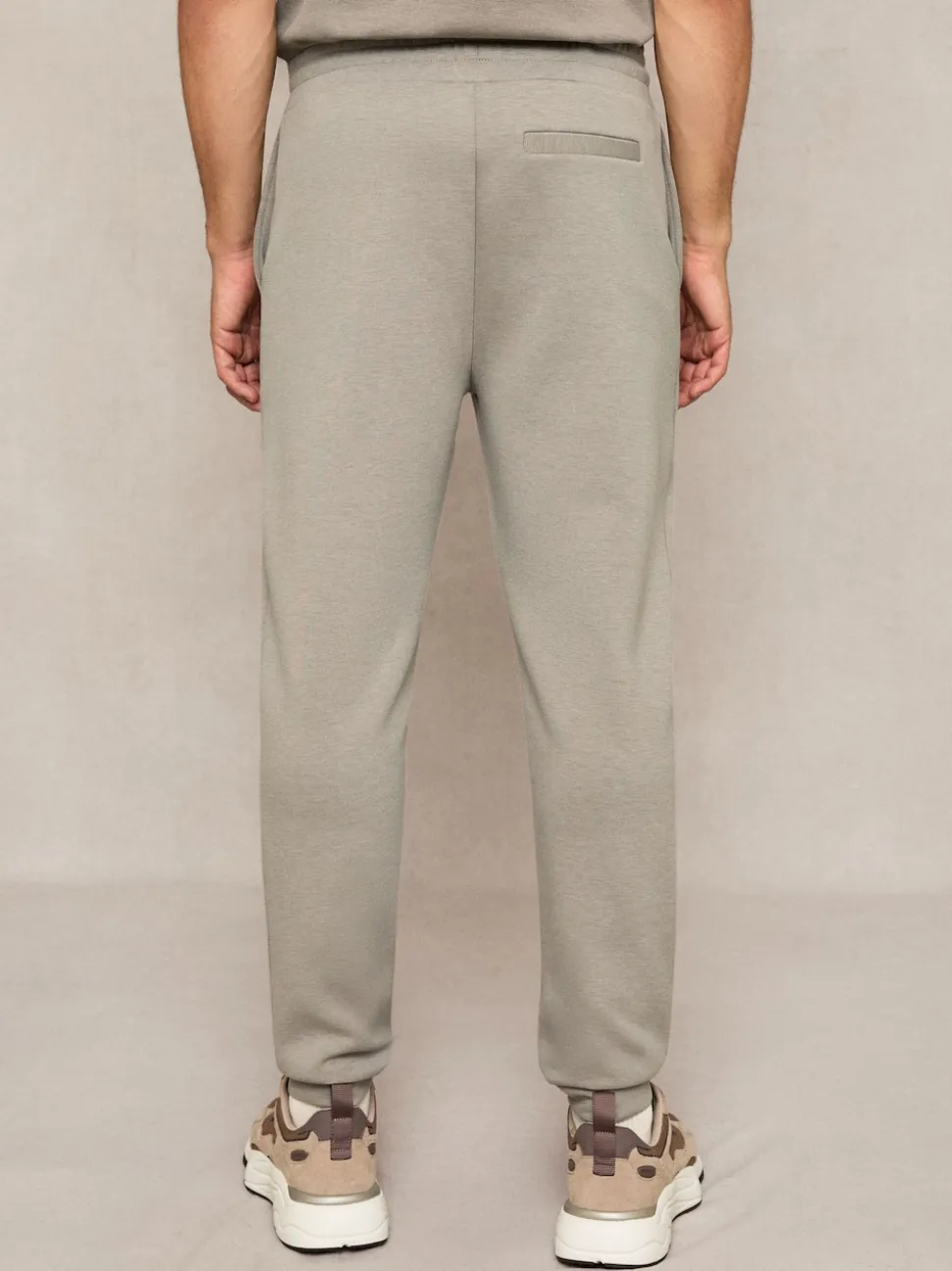 Reiss Taupe Premier Stretch-Jersey Tailored Joggers