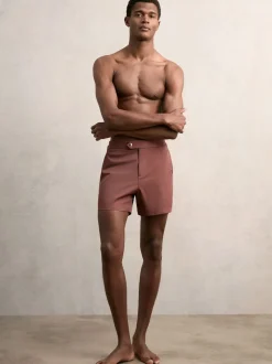 Reiss Terracotta Brown Sun Side-Adjuster Swim Shorts