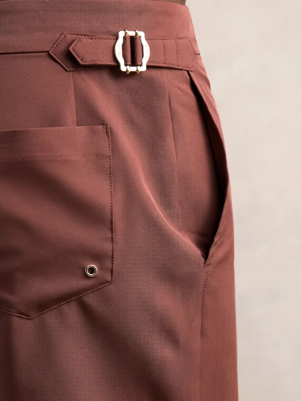 Reiss Terracotta Brown Sun Side-Adjuster Swim Shorts