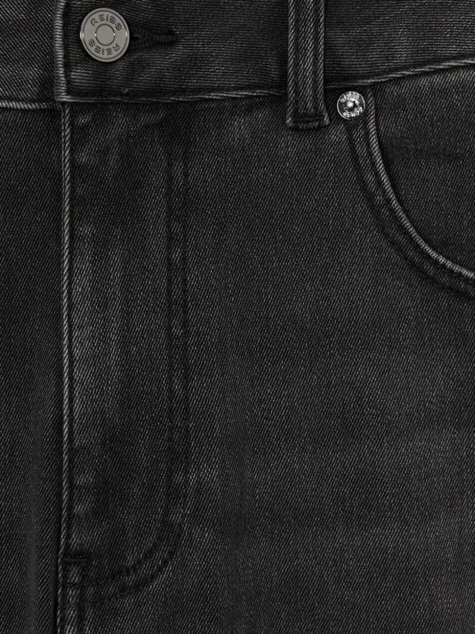 Reiss Washed Black Maddison Tapered Slim-Fit Jeans
