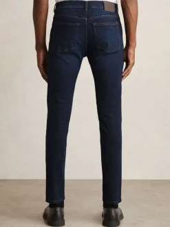 Reiss Washed Dark Indigo Bleaker Skinny-Fit Jeans