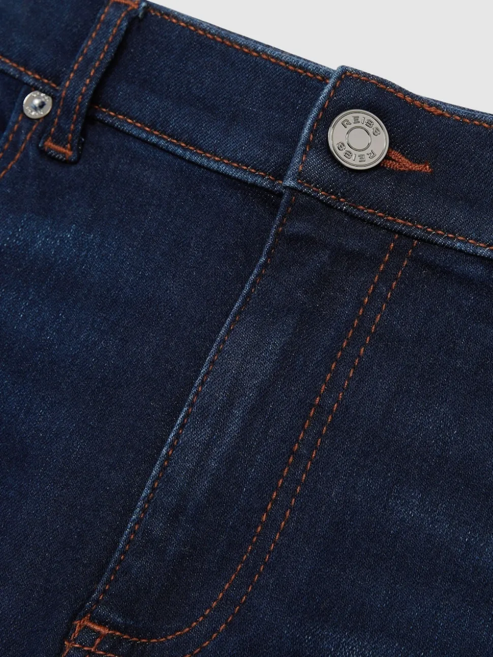 Reiss Washed Dark Indigo Bleaker Skinny-Fit Jeans