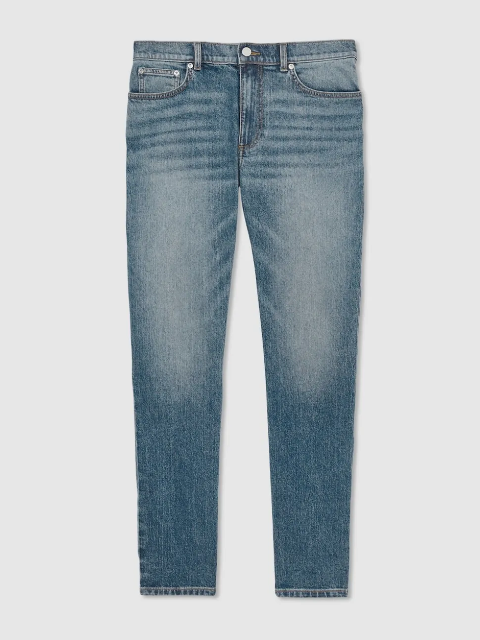 Reiss Washed Indigo Green Cast Picton Cotton-Stretch Slim-Fit Jeans