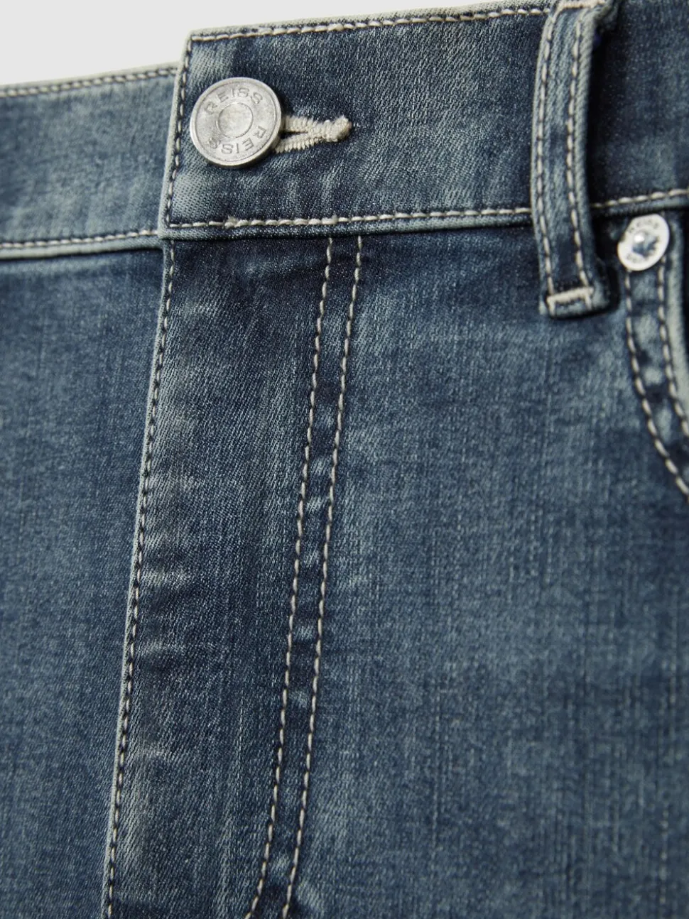 Reiss Washed Indigo Grey Cast Bleaker Skinny-Fit Jeans