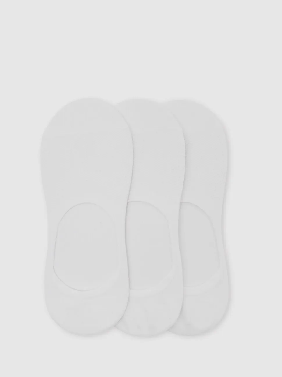 Reiss White Axis 3 Pack Invisible Trainer Socks Cotton-Blend