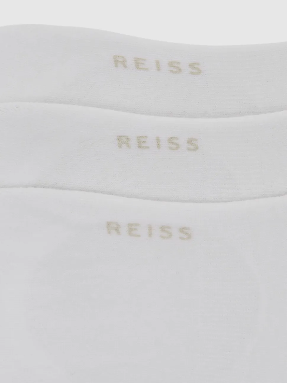 Reiss White Axis 3 Pack Invisible Trainer Socks Cotton-Blend