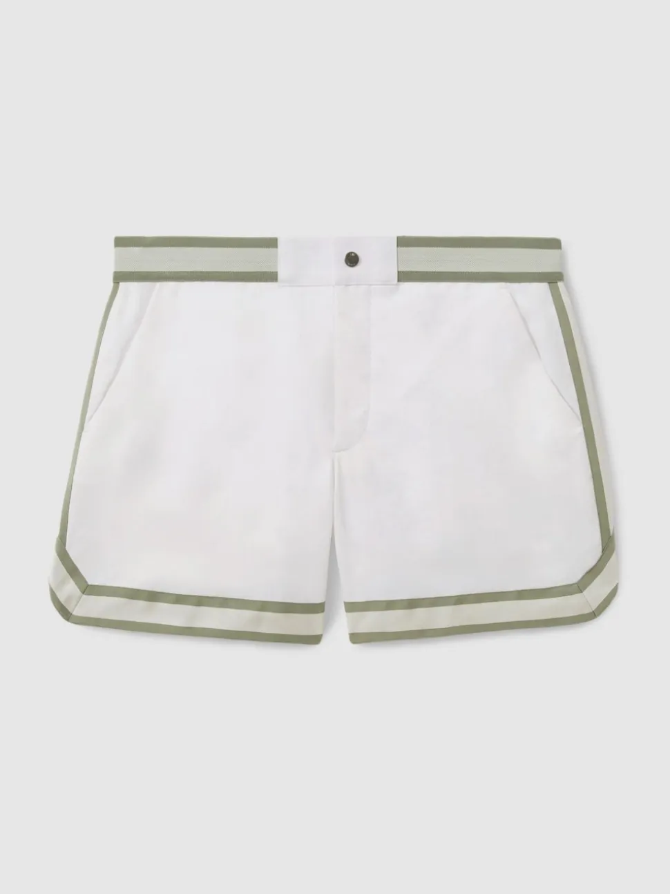 Reiss White Baller - Che Contrast Stripe Elasticated Waist Swim Shorts