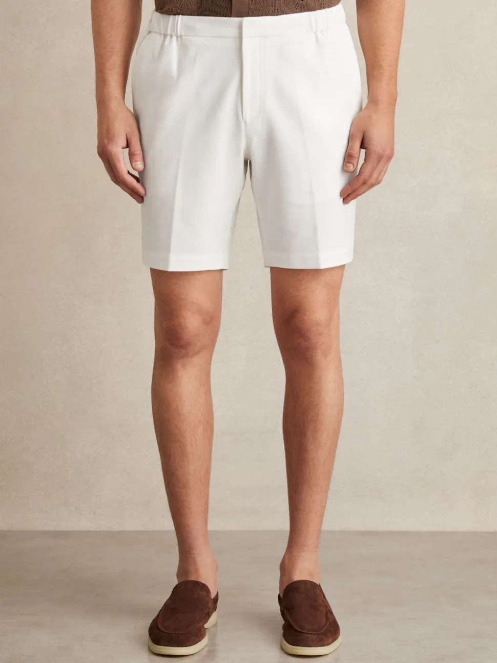 Reiss White Deck Drawstring Chino Shorts