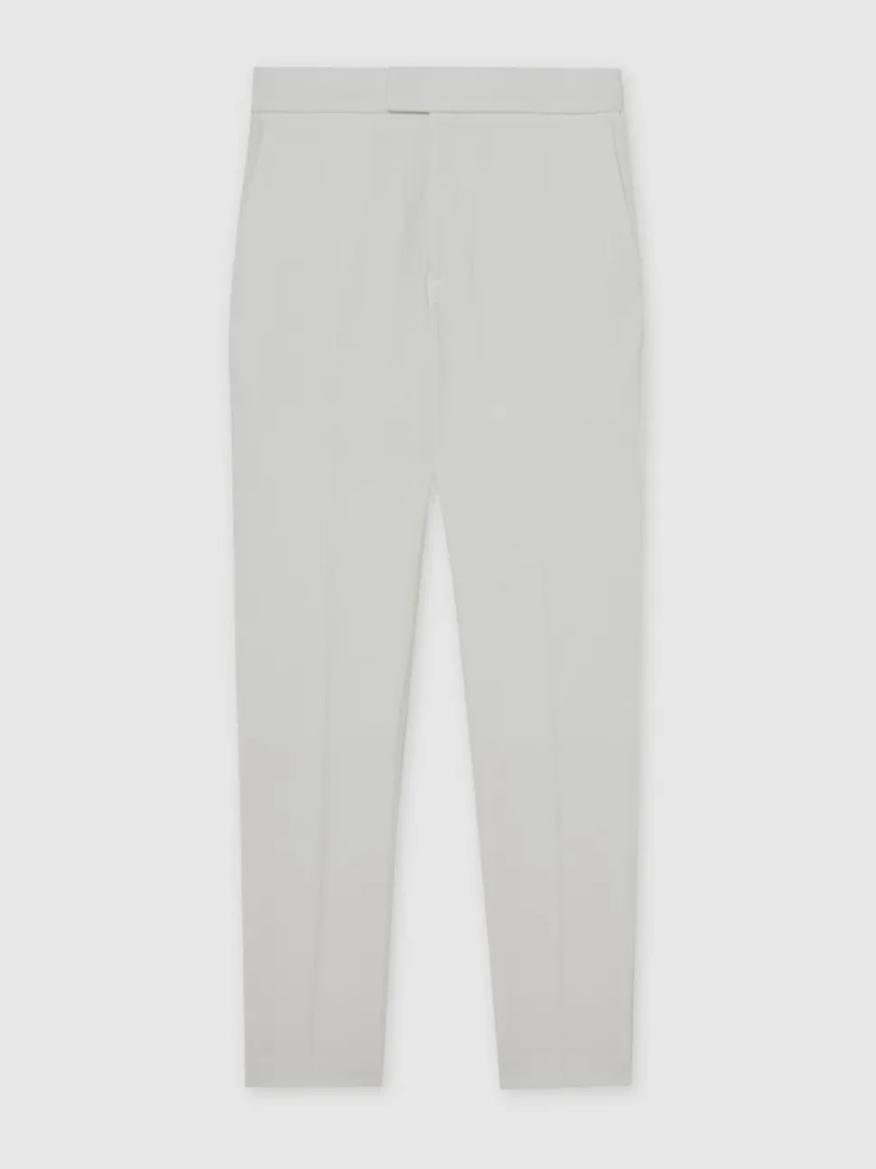 Reiss White Found Stretch Slim Fit Drawstring Trousers