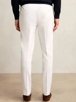 Reiss White Found Stretch Slim Fit Drawstring Trousers